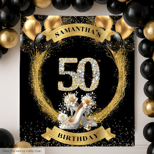 Stunning 50th Birthday Diamond Numbers High Heels Tapestry