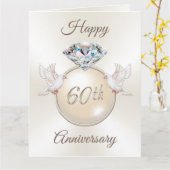 Stunning 60th Wedding Anniversary Cards in 3 Sizes (Yellow Flower)