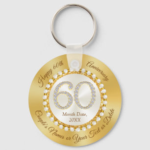 Stunning, 60th Wedding Anniversary Favours Key Ring