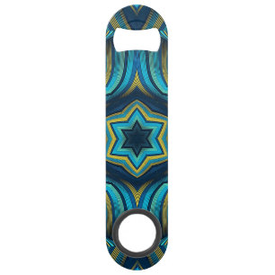 Stunning Abstract Blue and Yellow Mandala Art