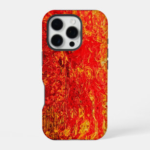 stunning abstract design in orange and yellow iPhone 16 pro case