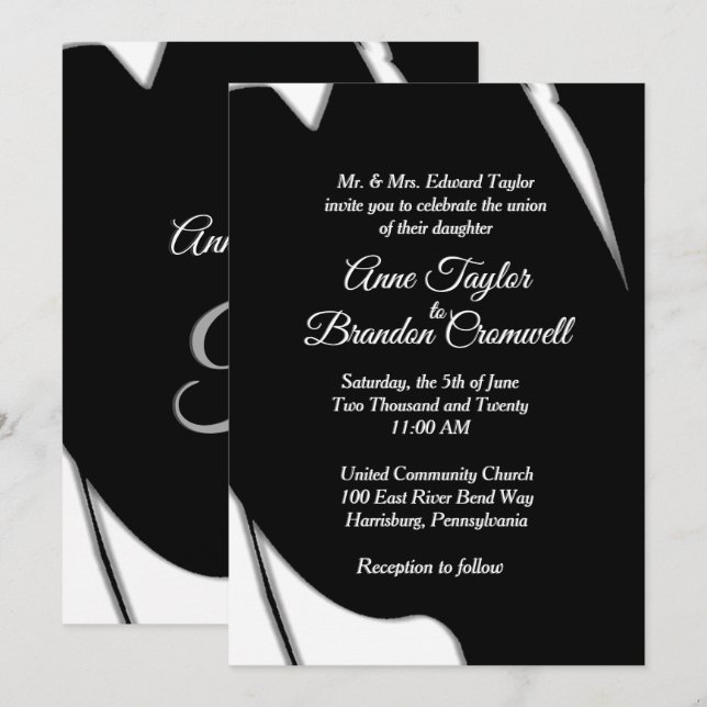 Stunning Abstract Evening Wedding Invitation (Front/Back)
