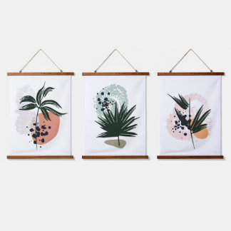 Stunning Abstract Palm Trees With Sunset  Hanging Tapestry