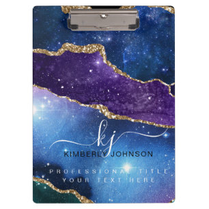 Stunning Agate Gold Glitter Planner Clipboard