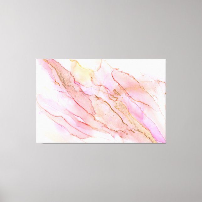 Stunning Alcohol Ink 3-Panel Wrapped Canvas Print (Front)