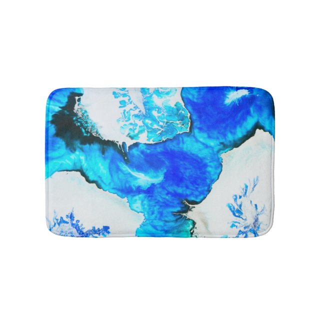 Stunning Alcohol Ink Painting Bath Mat (Front)