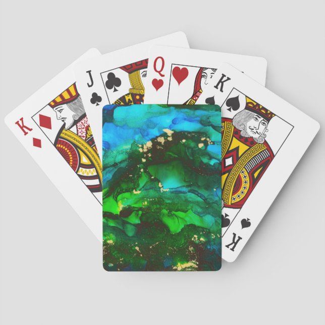 Stunning Alcohol Ink Painting Playing Cards (Back)