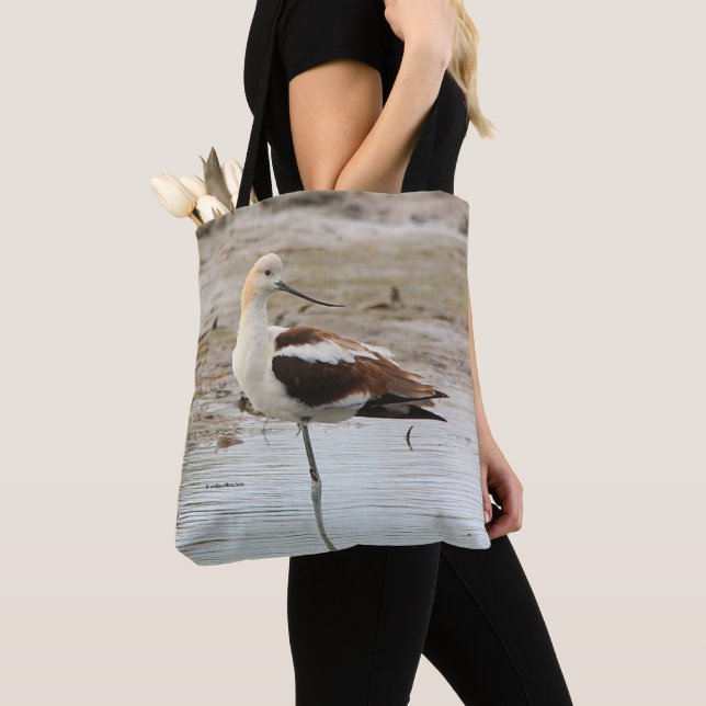 Stunning American Avocet Wading Bird at the Beach Tote Bag (Close Up)