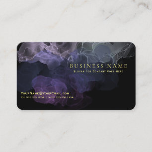 Stunning Amethyst Fluid Alcohol Ink on Black Business Card