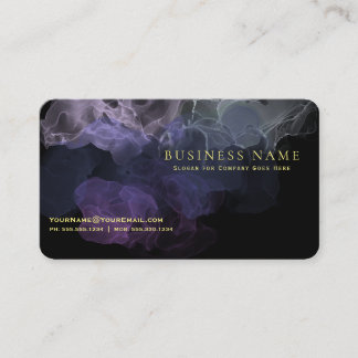 Stunning Amethyst Fluid Alcohol Ink on Black Business Card