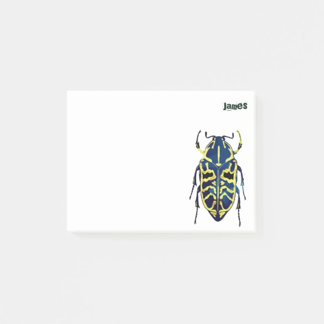 Stunning and Beautiful Dark Green Bug Post-it Notes (Front)