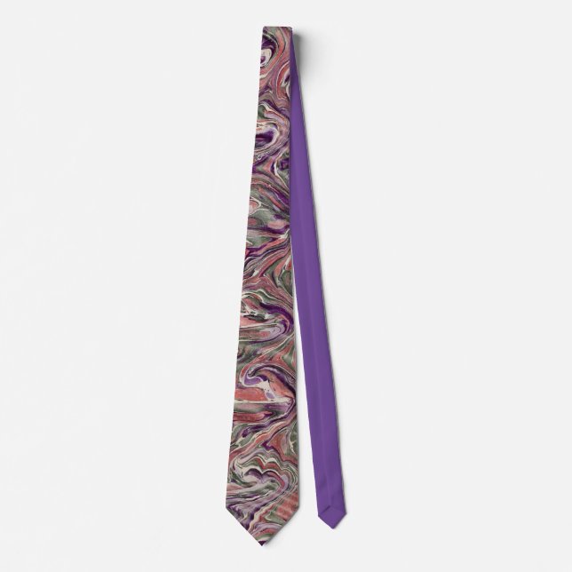 Stunning Antique Marbled Paper Tie (Front)