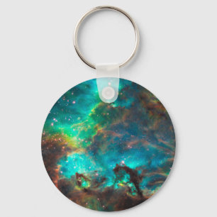 Stunning Aqua Star Cluster Key Ring