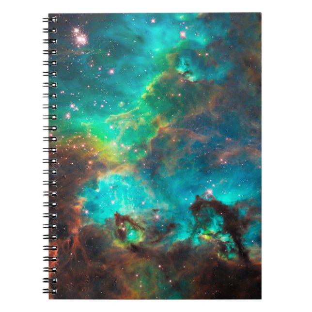 Stunning Aqua Star Cluster Notebook (Front)