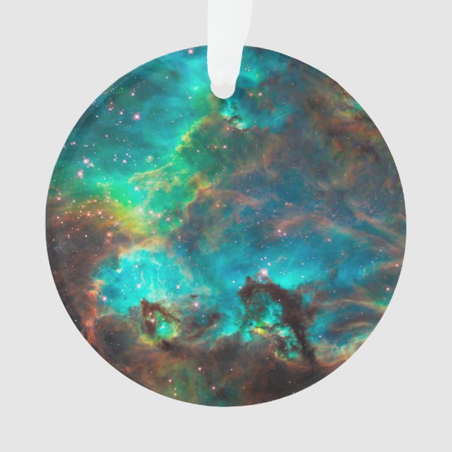 Stunning Aqua Star Cluster Ornament (Front)