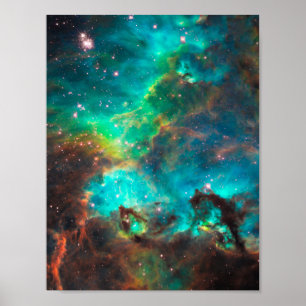 Stunning Aqua Star Cluster Poster