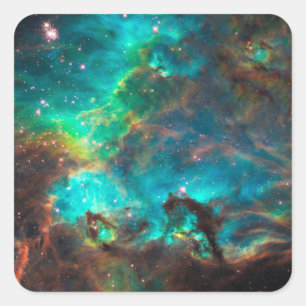 Stunning Aqua Star Cluster Square Sticker