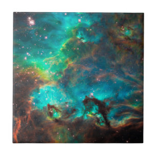Stunning Aqua Star Cluster Tile
