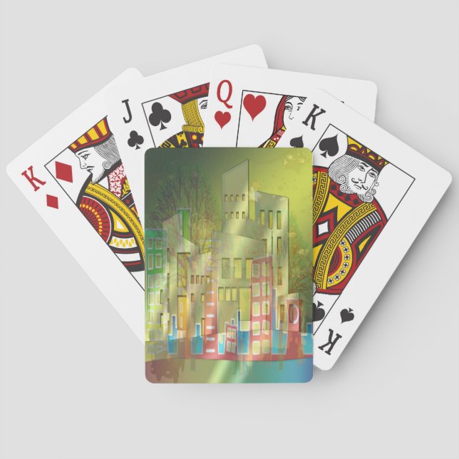 Stunning architecture cityscape art accessories playing cards (Back)