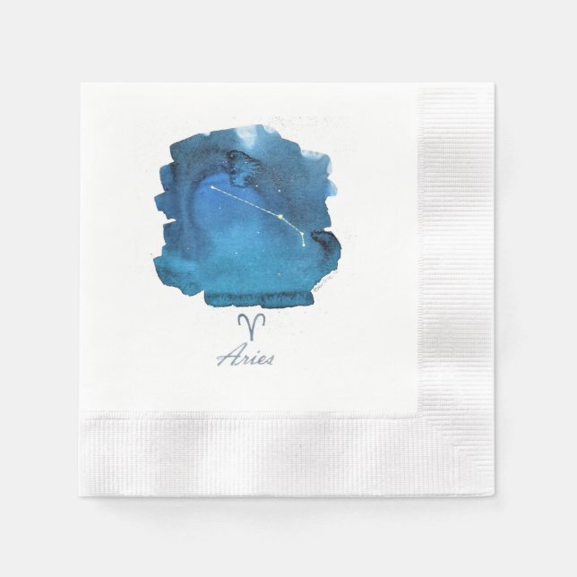 Stunning Aries Zodiac Constellation Paper Napkins (Front)