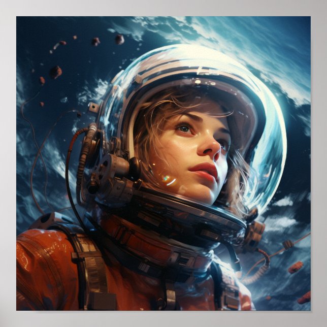 Stunning Astronaut Poster – Explore the Cosmos in  (Front)