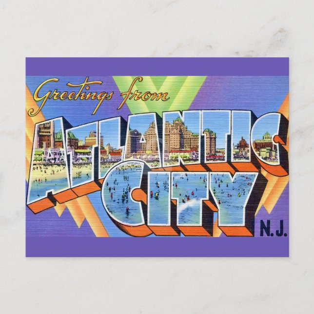 Stunning Atlantic City Postcard (Front)