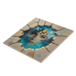 Stunning Atlantis Rising From Watery Depths Tile