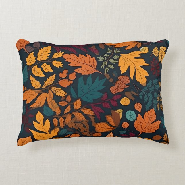 Stunning Autumn Fall Leaves Decorative Cushion (Front)