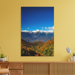 Stunning autumn scenery a view on mountain Triglav Canvas Print