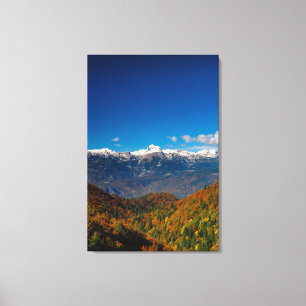 Stunning autumn scenery a view on mountain Triglav Canvas Print