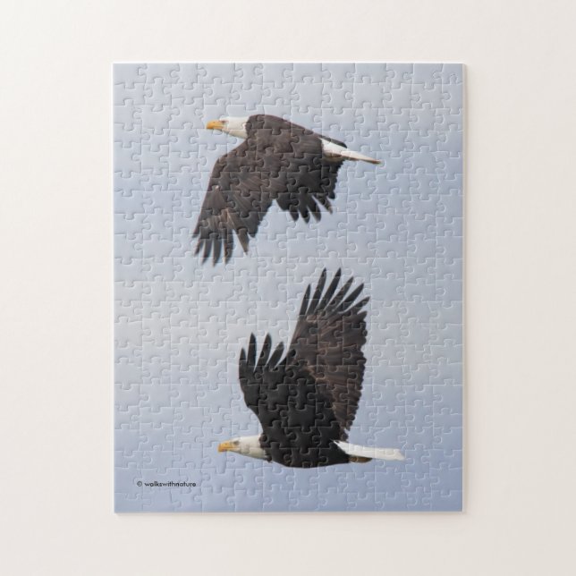 Stunning Bald Eagle Pair in Flight Jigsaw Puzzle (Vertical)