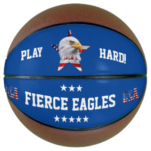 Stunning Bald Eagle, The American Flag, Star Basketball