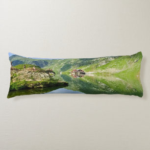 Stunning Balea Lake Romania – Alpine Photography Body Cushion