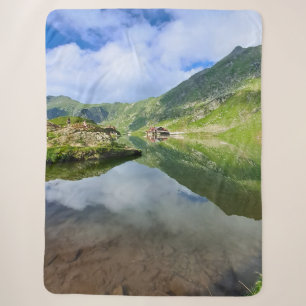 Stunning Balea Lake Romania – Alpine Photography Sherpa Blanket