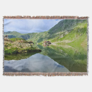 Stunning Balea Lake Romania – Alpine Photography Throw Blanket