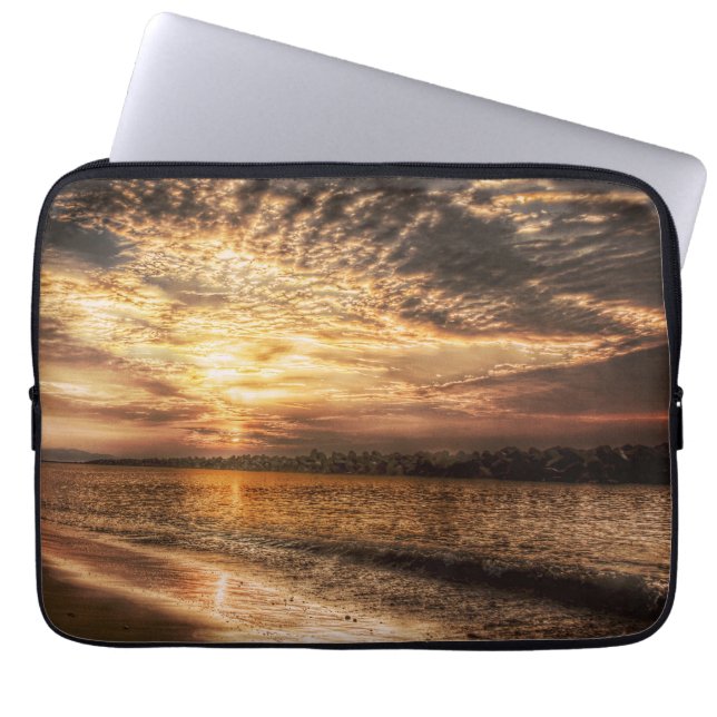 Stunning Beach Sunrise Laptop Sleeve (Front)