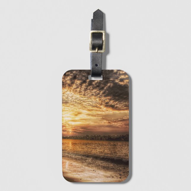Stunning Beach Sunrise Luggage Tag (Front Vertical)