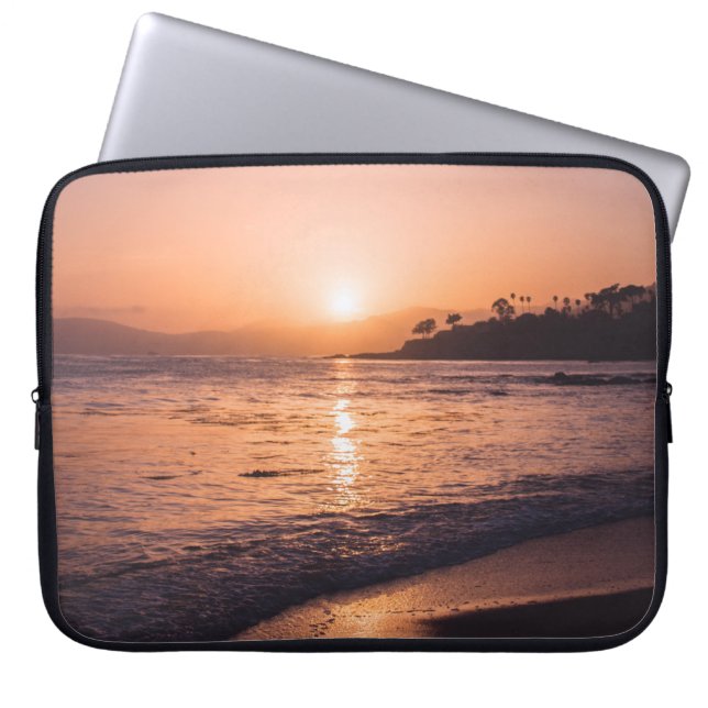 Stunning Beach Sunset Laptop Sleeve (Front)