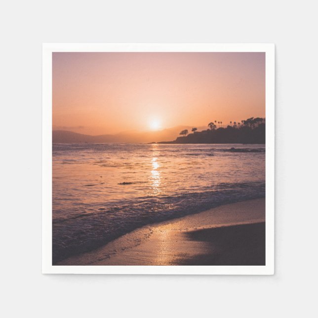 Stunning Beach Sunset Napkin (Front)