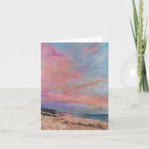 Stunning Beach Sunset Watercolor Art Note Card