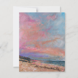 Stunning Beach Sunset Watercolor Art Note Card