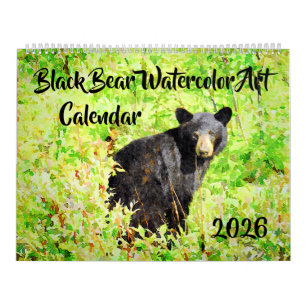 Stunning Bear Wildlife Watercolor Paintings Art Ca Calendar