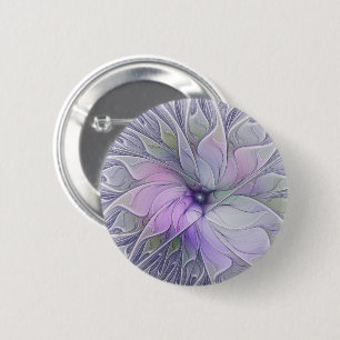 Stunning Beauty Modern Abstract Fractal Art Flower 6 Cm Round Badge