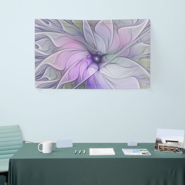 Stunning Beauty Modern Abstract Fractal Art Flower Banner (Tradeshow)