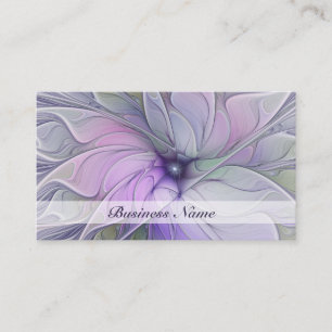 Stunning Beauty Modern Abstract Fractal Art Flower Business Card