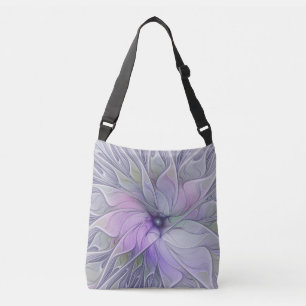 Stunning Beauty Modern Abstract Fractal Art Flower Crossbody Bag