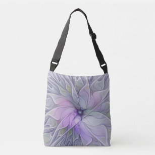 Stunning Beauty Modern Abstract Fractal Art Flower Crossbody Bag