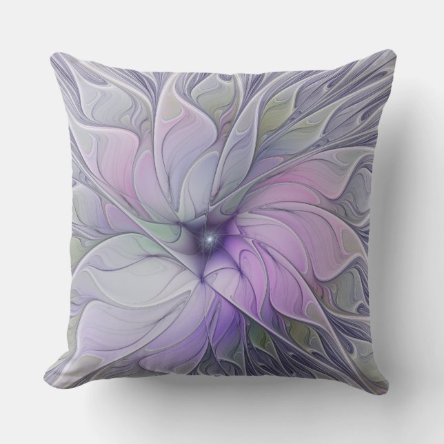 Stunning Beauty Modern Abstract Fractal Art Flower Cushion (Front)