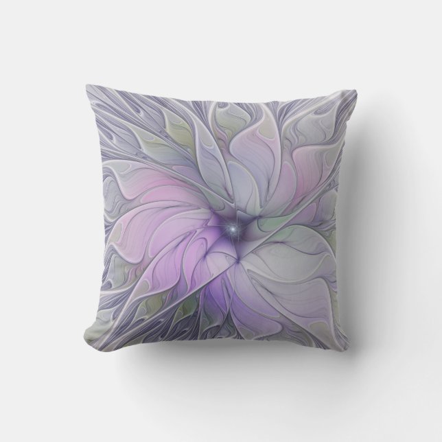Stunning Beauty Modern Abstract Fractal Art Flower Cushion (Front)