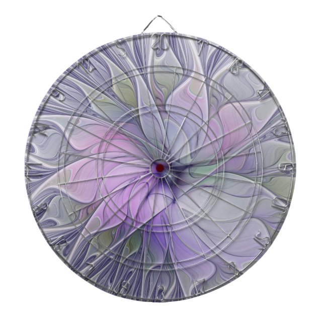 Stunning Beauty Modern Abstract Fractal Art Flower Dartboard (Front)